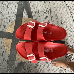 Birkenstock slides in Red